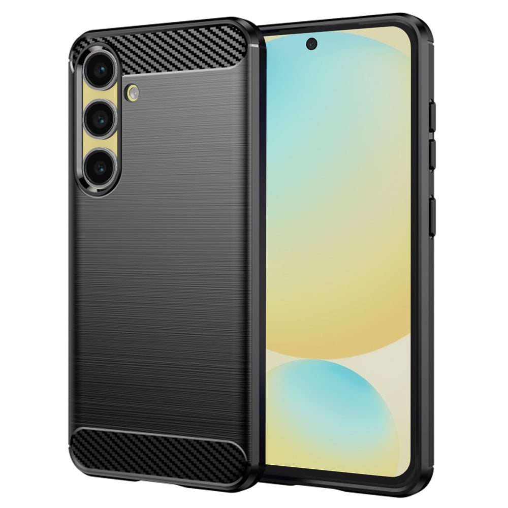 Hülle für Samsung Galaxy S24 FE S721, Techsuit, Carbon, Schwarz