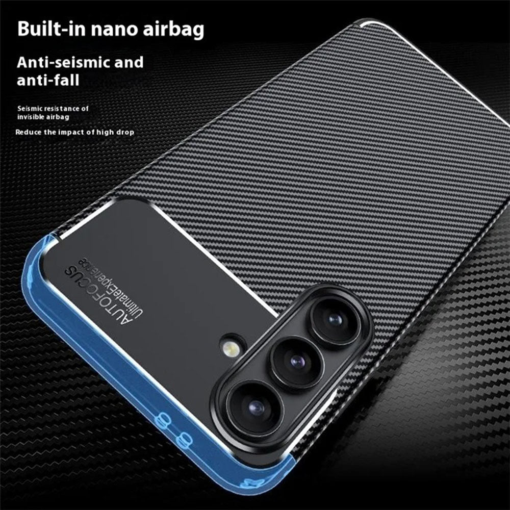 Hülle für Samsung Galaxy S24 FE S721, Techsuit, CarbonFiber, Schwarz
