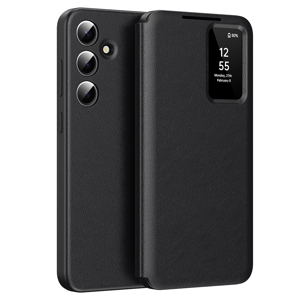 Hülle für Samsung Galaxy S24 FE S721, Techsuit, SmartView, Schwarz