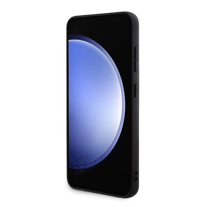 Hülle für Samsung Galaxy S24+ S926, Guess, Grip Stand 4G Triangle Strass, Braun