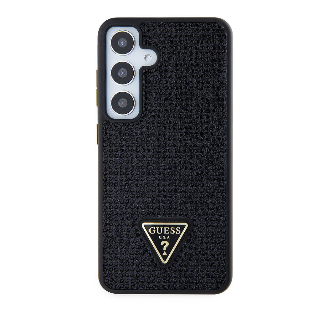 Case for Samsung Galaxy S24+ S926, Guess, Rhinestone Triangle Logo, Black