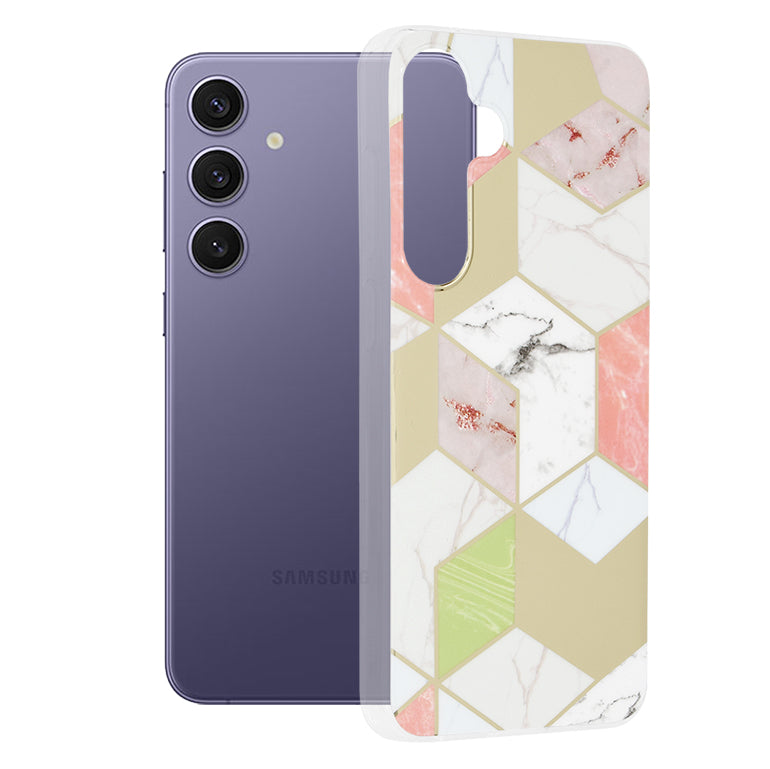 Hülle für Samsung Galaxy S24+ S926, Techsuit, Marble, Lila