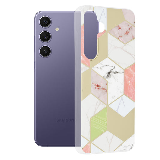 Hülle für Samsung Galaxy S24+ S926, Techsuit, Marble, Lila