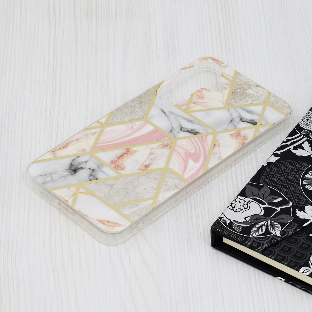 Hülle für Samsung Galaxy S24+ S926, Techsuit, Marble, Rosa