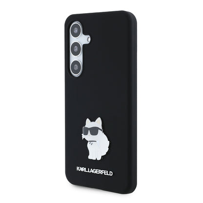 Hülle für Samsung Galaxy S24 S921, Karl Lagerfeld, Silicone Choupette, Schwarz