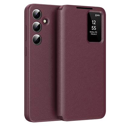 Hülle für Samsung Galaxy S24 S921, Techsuit, SmartView, Rot