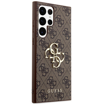 Hülle für Samsung Galaxy S24 Ultra S928, Guess, 4G Big Logo, Braun