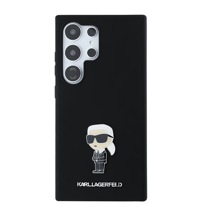Hülle für Samsung Galaxy S24 Ultra S928, Karl Lagerfeld, Silicone Ikonik Karl, Schwarz