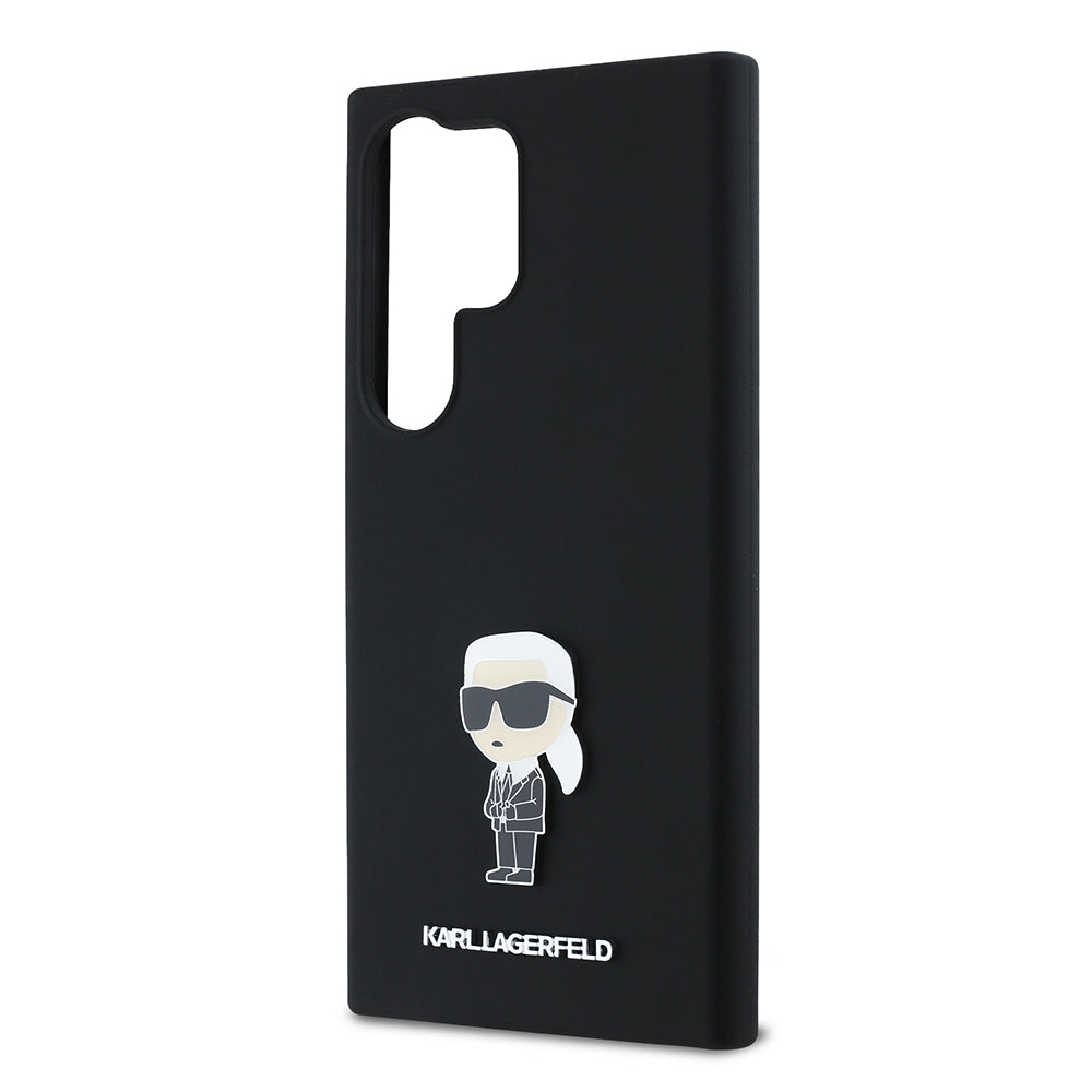 Hülle für Samsung Galaxy S24 Ultra S928, Karl Lagerfeld, Silicone Ikonik Karl, Schwarz