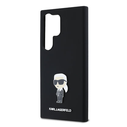 Hülle für Samsung Galaxy S24 Ultra S928, Karl Lagerfeld, Silicone Ikonik Karl, Schwarz
