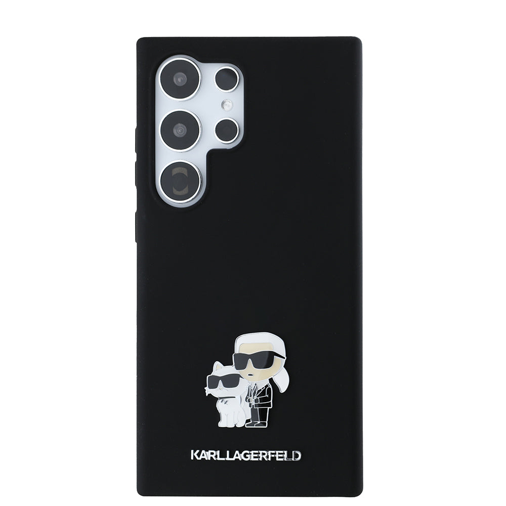 Case for Samsung Galaxy S24 Ultra S928, Karl Lagerfeld, Silicone Karl & Choupette, Black