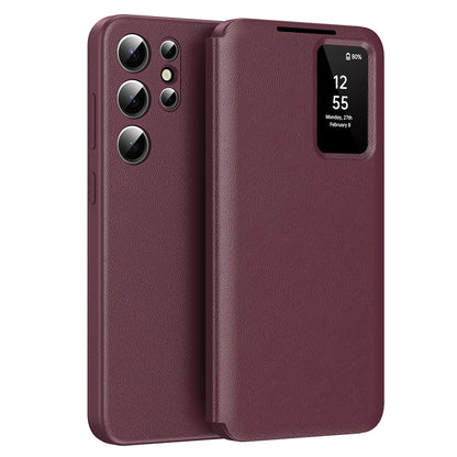 Hülle für Samsung Galaxy S24 Ultra S928, Techsuit, SmartView, Rot