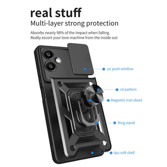 Case for Samsung Galaxy S25 Edge S937, Techsuit, CamShield, Black