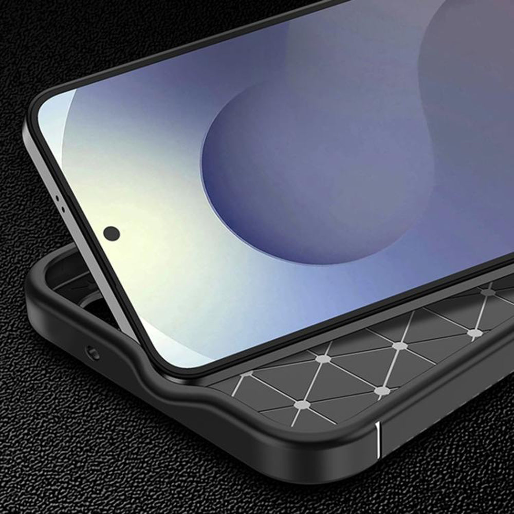 Hülle für Samsung Galaxy S25 FE, Techsuit, CarbonFiber, Schwarz