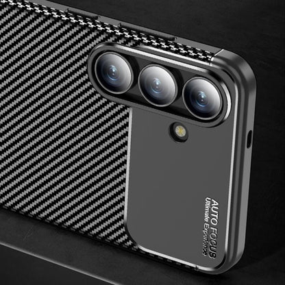 Hülle für Samsung Galaxy S25 FE, Techsuit, CarbonFiber, Schwarz
