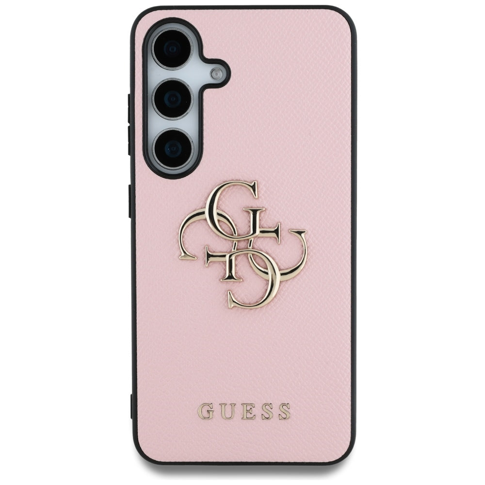 Case for Samsung Galaxy S25+ S936, Guess, 4G Grained Big and Classic Logo, Pink