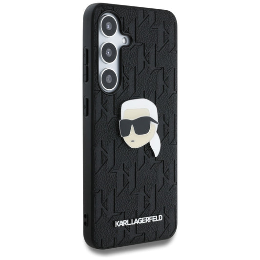 Hülle für Samsung Galaxy S25+ S936, Karl Lagerfeld, Monogram Karl's Head, Schwarz
