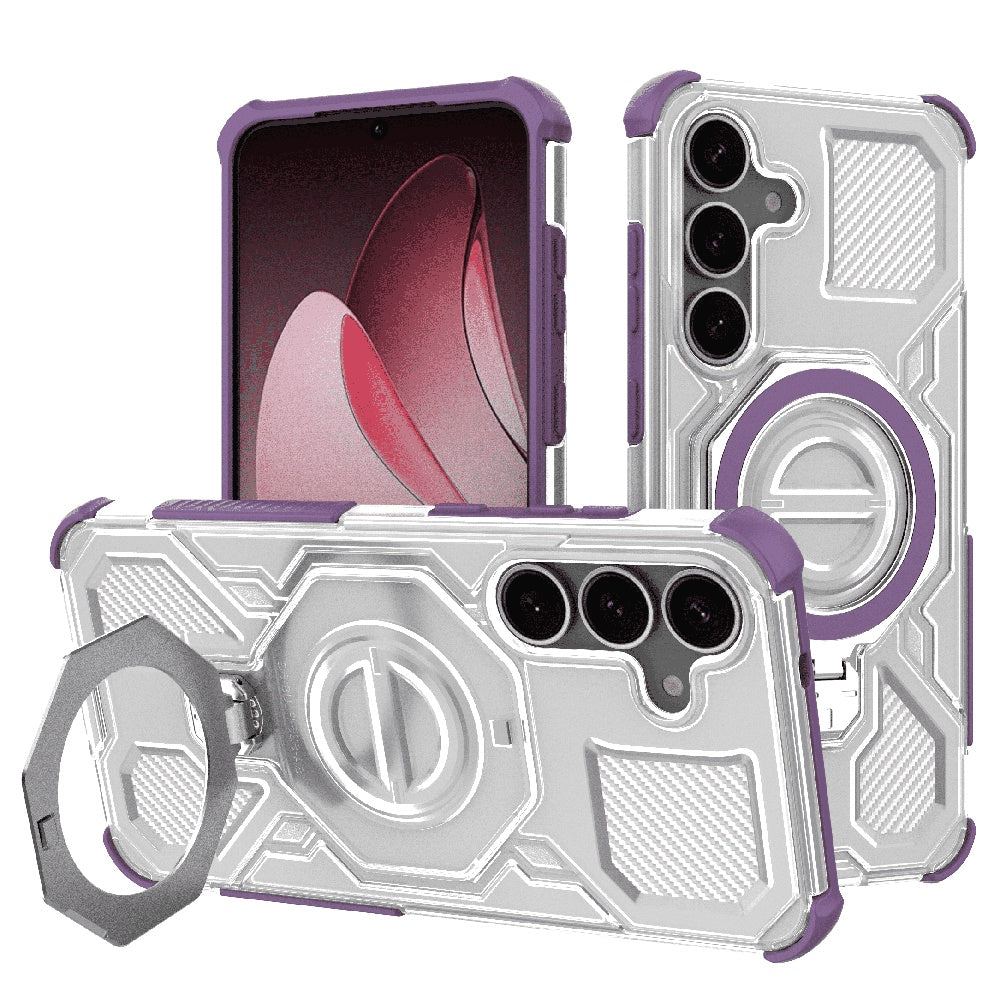 Hülle für Samsung Galaxy S25+ S936, Techsuit, Carbon Shield Pro, Lila