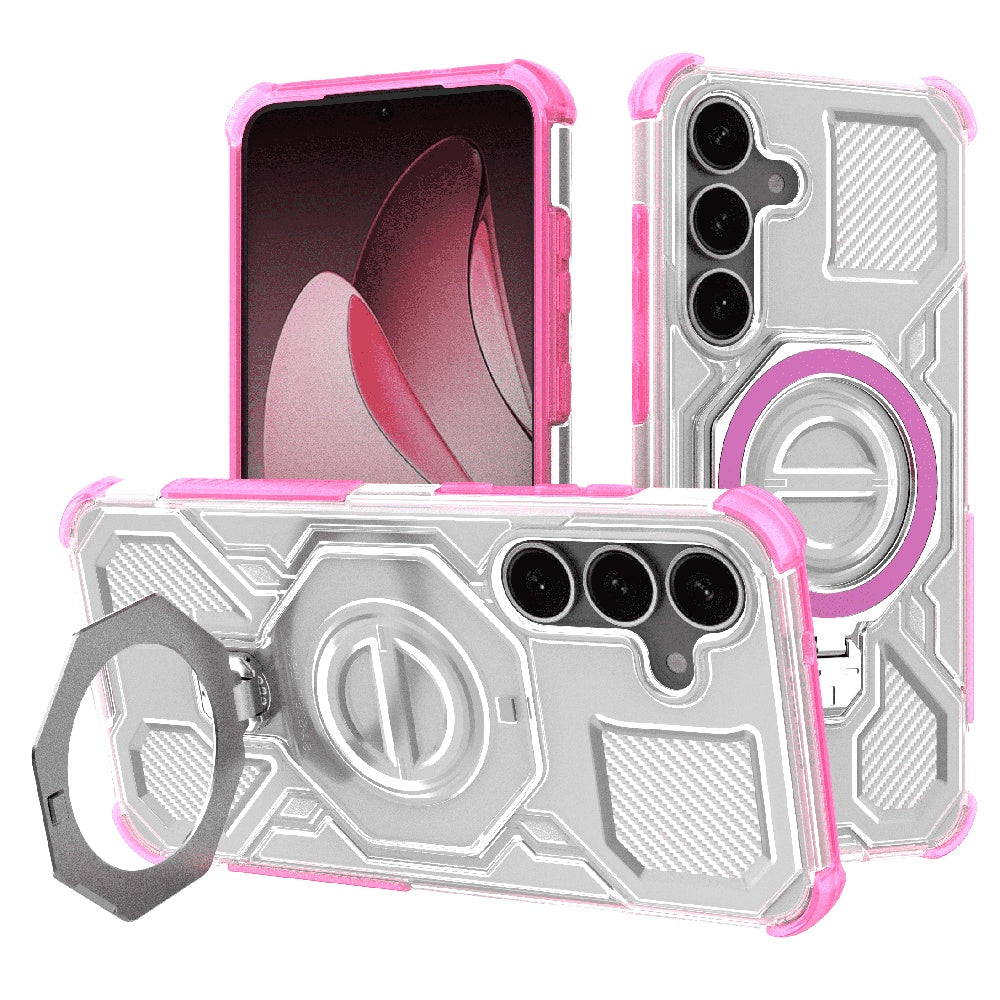 Hülle für Samsung Galaxy S25+ S936, Techsuit, Carbon Shield Pro, Rosa