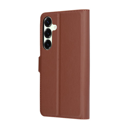 Hülle für Samsung Galaxy S25+ S936, Techsuit, Leder-Folio, Braun