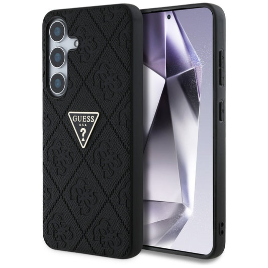 Case for Samsung Galaxy S25 S931, Guess, Grained Hot Stamp 4G Triangle, Black