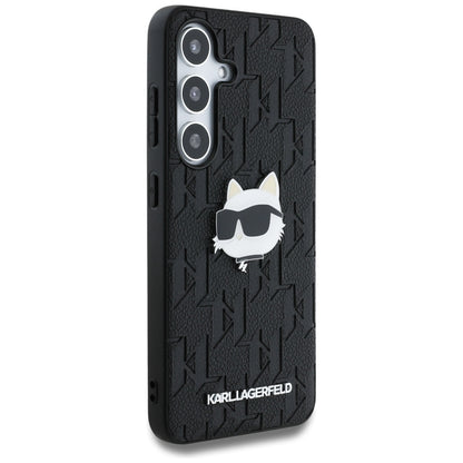 Hülle für Samsung Galaxy S25 S931, Karl Lagerfeld, Monogram Choupette's Head, Schwarz