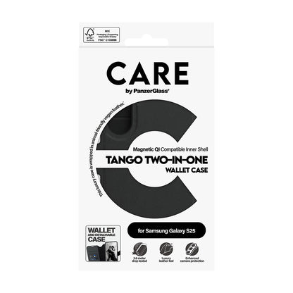 Hülle für Samsung Galaxy S25 S931, PanzerGlass, Care Feature Tango Two-in-One, Schwarz