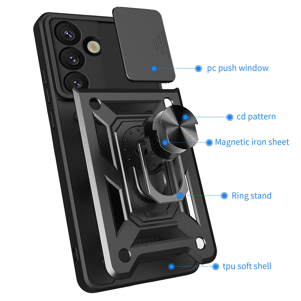 Hülle für Samsung Galaxy S25 S931, Techsuit, CamShield, Schwarz
