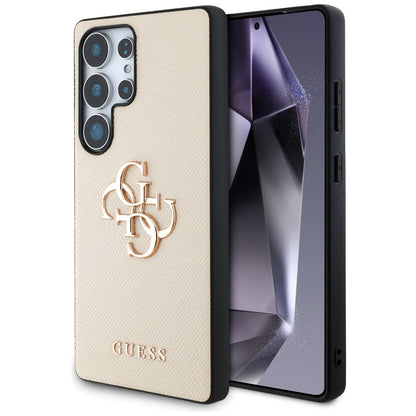 Hülle für Samsung Galaxy S25 Ultra S938, Guess, 4G Grained Big and Classic Logo, Beige