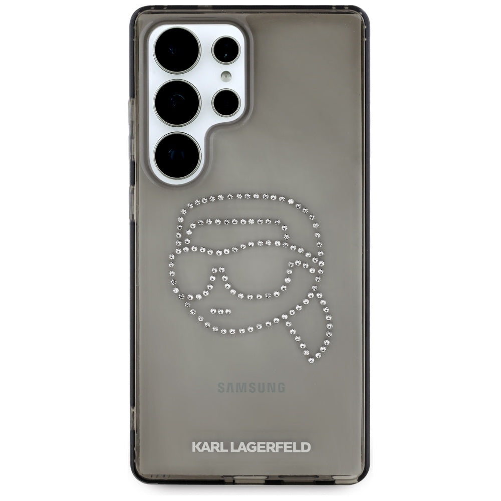 Hülle für Samsung Galaxy S25 Ultra S938, Karl Lagerfeld, IML Rhinestones Karl's Head, Schwarz