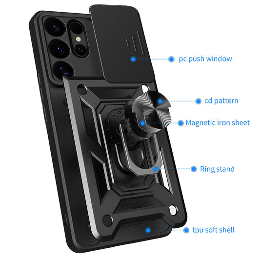 Hülle für Samsung Galaxy S25 Ultra S938, Techsuit, CamShield, Schwarz