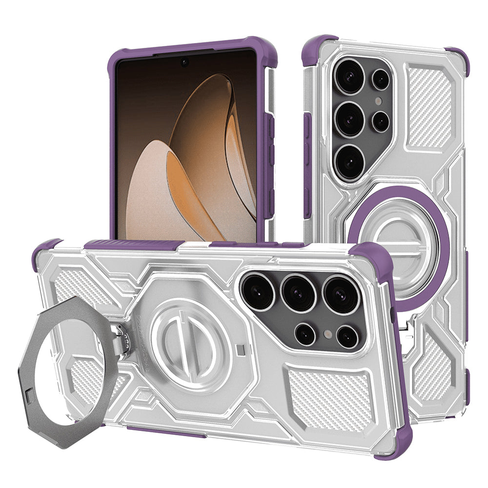 Hülle für Samsung Galaxy S25 Ultra S938, Techsuit, Carbon Shield Pro, Lila
