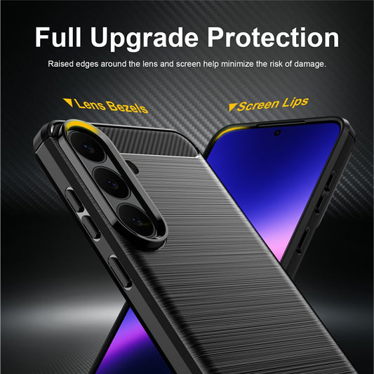 Hülle für Samsung Galaxy S26 FE / S25 FE, Techsuit, Carbon, Schwarz
