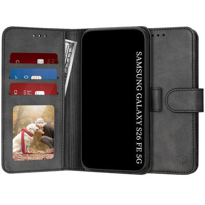 Hülle für Samsung Galaxy S26 FE / S25 FE, Techsuit, Diary Book, Schwarz