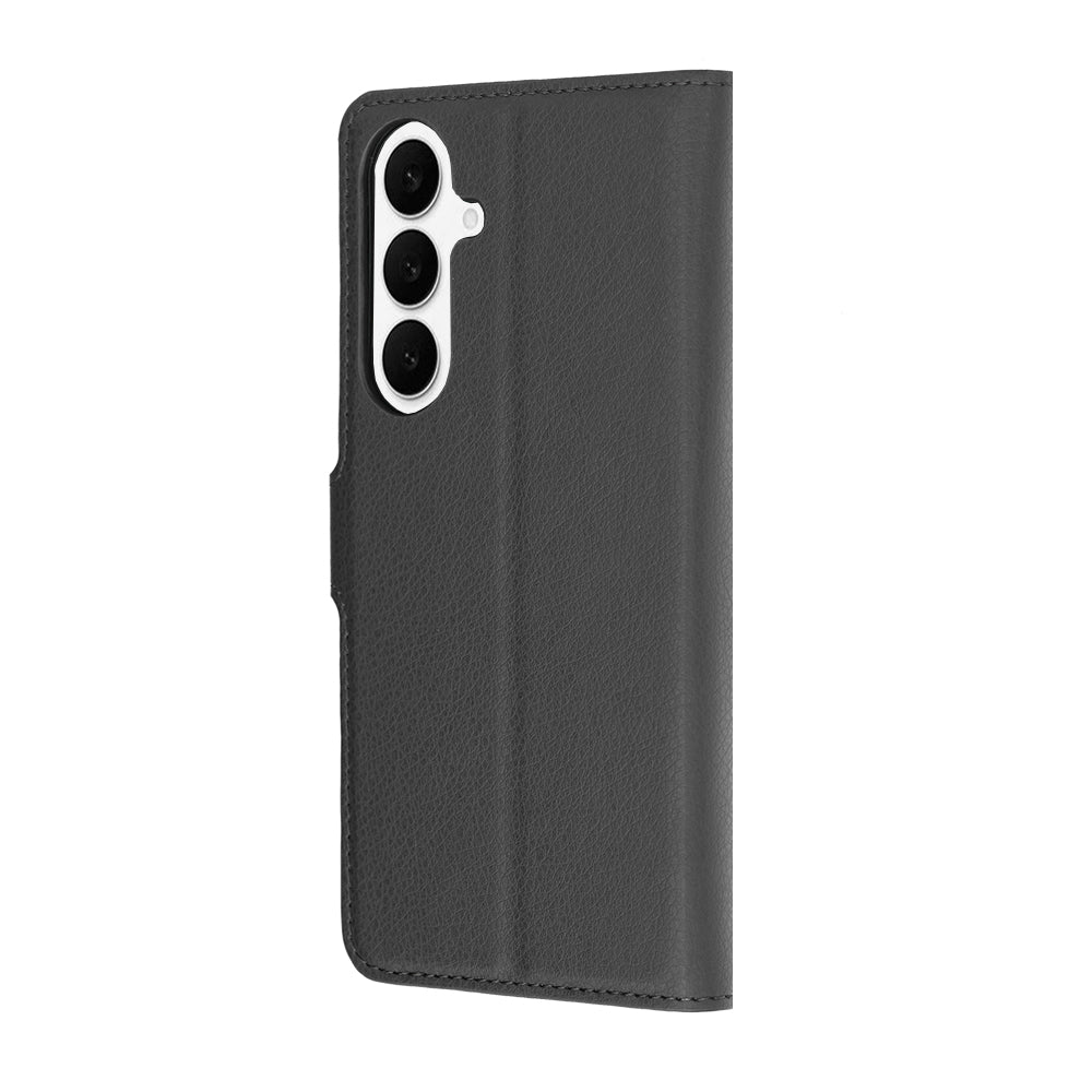 Hülle für Samsung Galaxy S26 FE / S25 FE, Techsuit, Leder-Folio, Schwarz