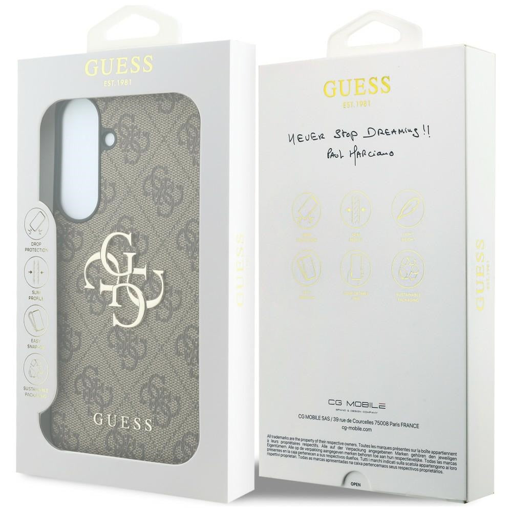 Case for Samsung Galaxy S26 FE S741, Guess, 4G Metal Logo, Brown
