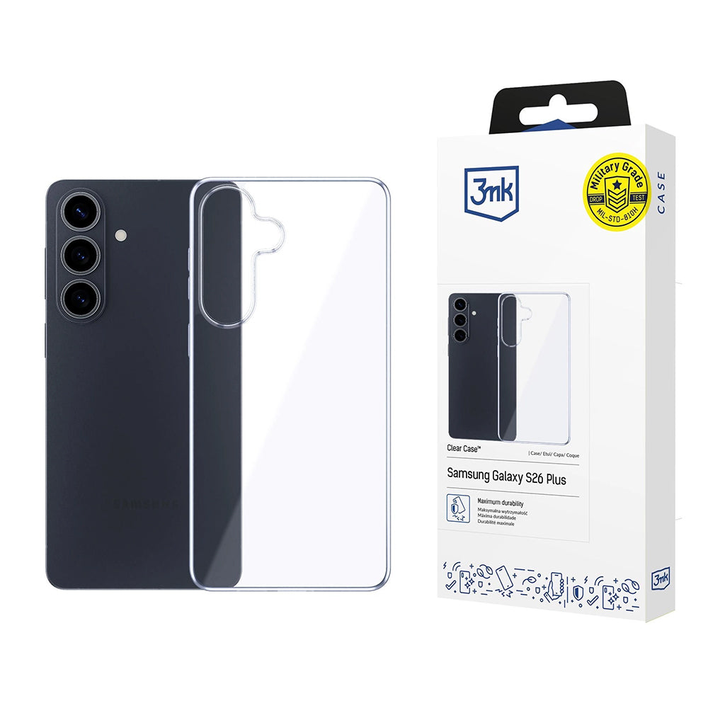 Hülle für Samsung Galaxy S26 Plus S947, 3MK, Klar, Transparent