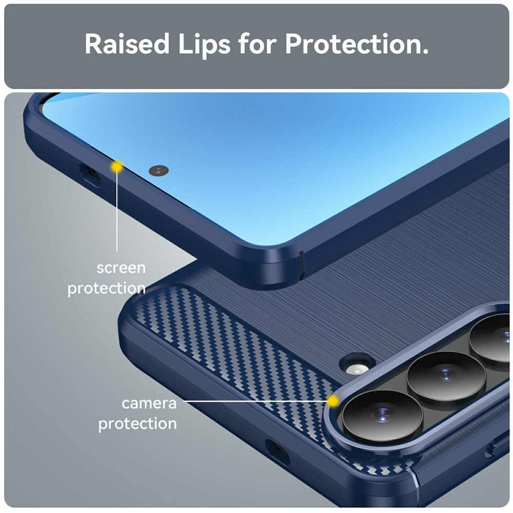 Hülle für Samsung Galaxy S26 Plus, Techsuit, Carbon, Blau