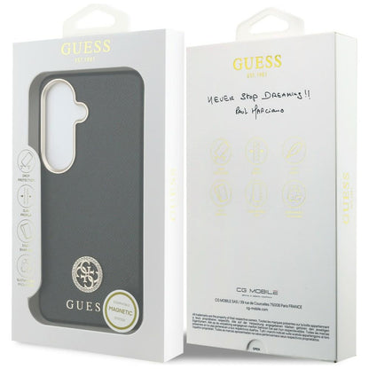 Hülle für Samsung Galaxy S26 S942, Guess, Rhinestone Round Logo, Schwarz