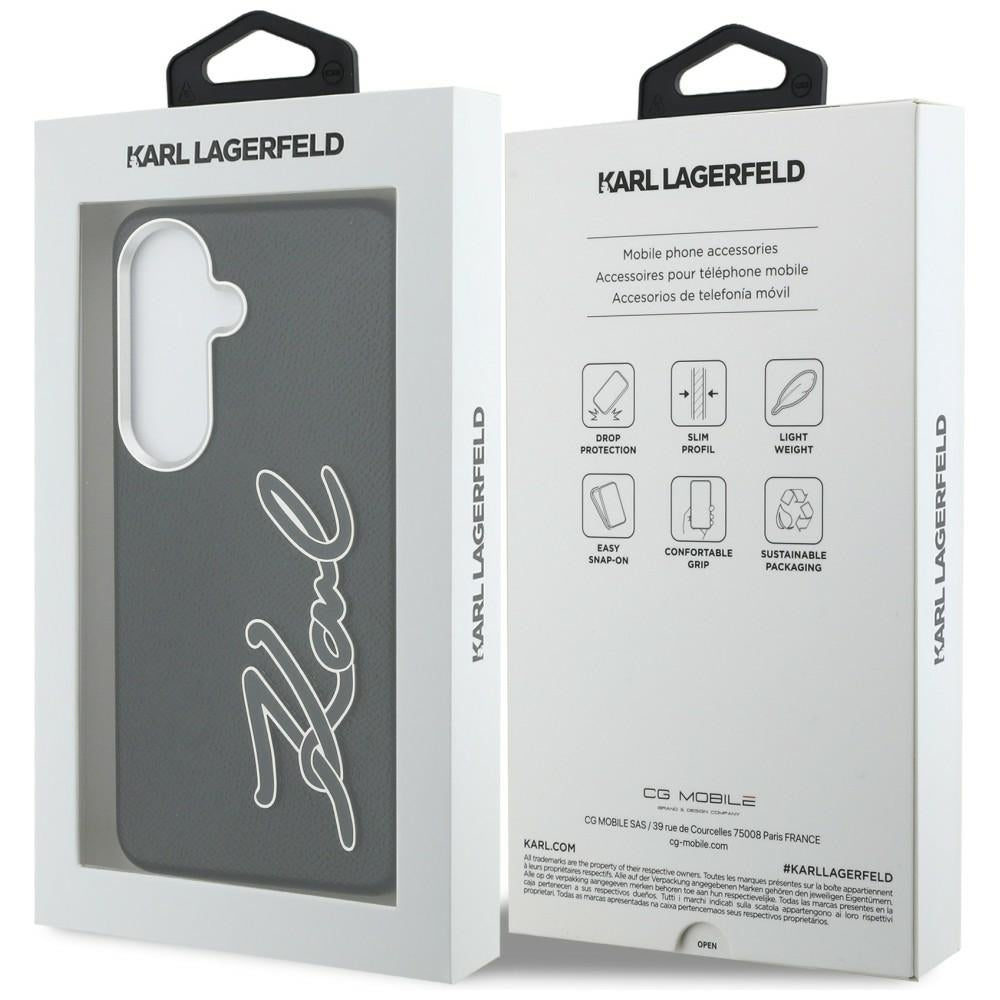 Hülle für Samsung Galaxy S26 S942, Karl Lagerfeld, Signature Resin Logo, Schwarz