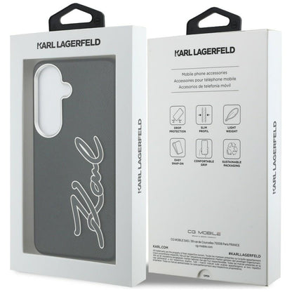 Hülle für Samsung Galaxy S26 S942, Karl Lagerfeld, Signature Resin Logo, Schwarz