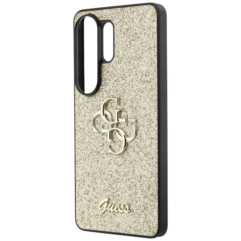 Hülle für Samsung Galaxy S26 Ultra S948, Guess, Fixed Glitter Big 4G Metal Frame, Gold