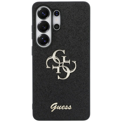 Case for Samsung Galaxy S26 Ultra S948, Guess, Fixed Glitter Big 4G Metal Frame, Black