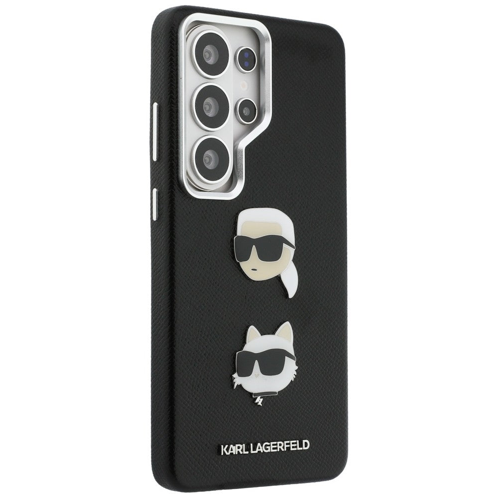 Case for Samsung Galaxy S26 Ultra S948, Karl Lagerfeld, Saffiano Karl & Choupette's Head Pin, Black