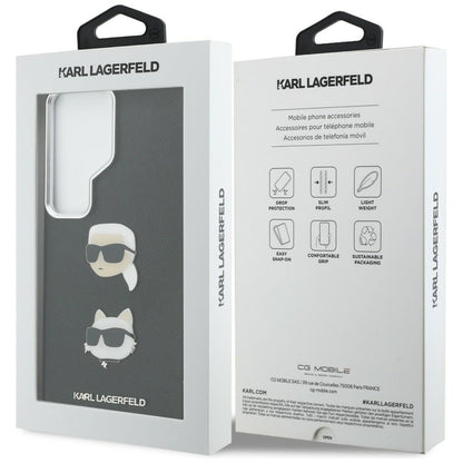 Case for Samsung Galaxy S26 Ultra S948, Karl Lagerfeld, Saffiano Karl & Choupette's Head Pin, Black