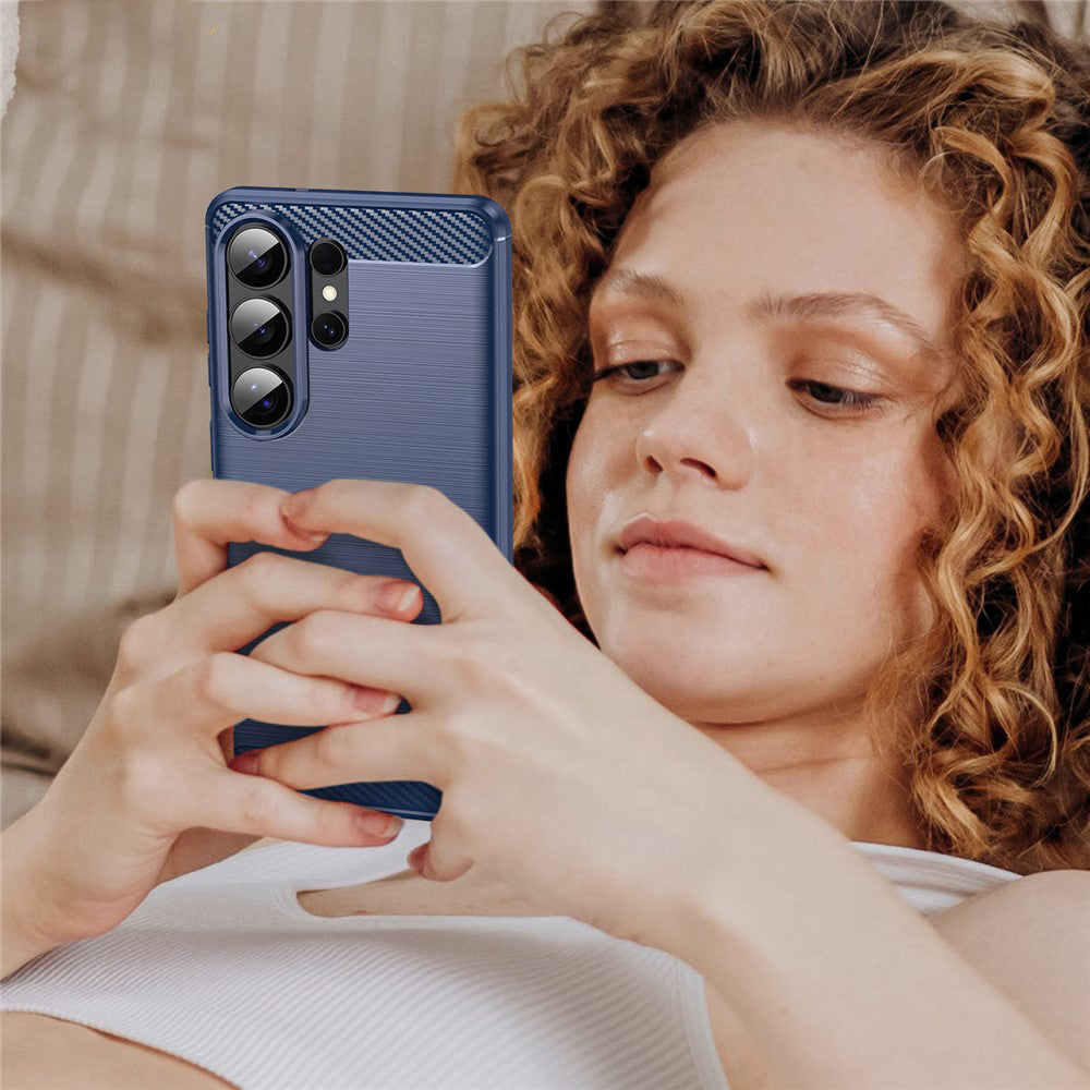 Hülle für Samsung Galaxy S26 Ultra, Techsuit, Carbon, Blau