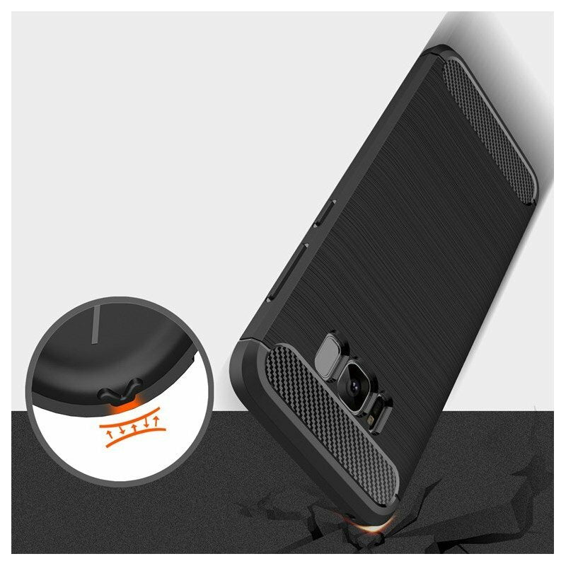 Hülle für Samsung Galaxy S8+ G955, Techsuit, Carbon, Schwarz
