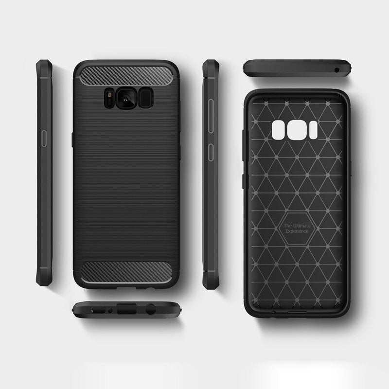 Hülle für Samsung Galaxy S8+ G955, Techsuit, Carbon, Schwarz