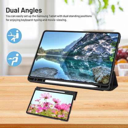 Hülle für Samsung Galaxy Tab A9+, Techsuit, Flex Trifold, Matcha Grün