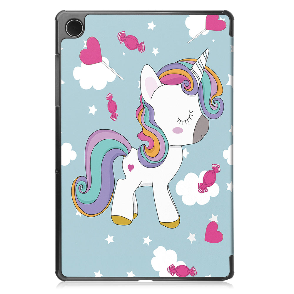 Hülle für Samsung Galaxy Tab A9+, Techsuit, FoldPro Unicorn, Mehrfarbig
